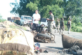 Police action against illegal coal traders in Giridih