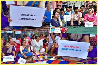 Protest against National Pension System across the state