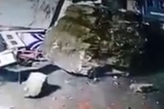 Watch: Landslide knock down Petrol Pump in shimla