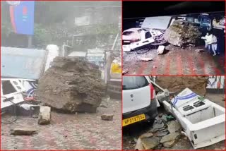 Landslide at Petrol Pump in Theog landslide in shimla