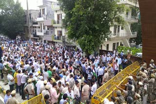 Protest against transfer drive in Haryana