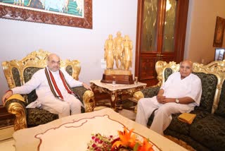 Union minister Amit Shah meets Ramoji Film City Chairman Ramoji Rao in Hyderabad