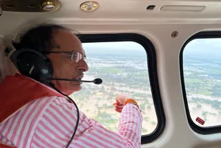 CM Shivraj out on aerial survey