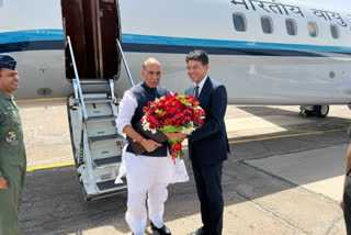 Rajnath Singh arrives in Tashkent, to address SCO Defence Ministers meeting on Wednesday