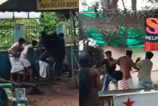 sfi ksu clash in kuttanellur government college  kuttanellur government college  sfi ksu clash  thrissur district latest news  എസ്എഫ്ഐ കെഎസ്‍യു സംഘര്‍ഷം  കുട്ടനെല്ലൂര്‍ കോളജ് സംഘര്‍ഷം  തൃശൂര്‍ കോളജ് എസ്എഫ്ഐ കെഎസ്‍യു സംഘര്‍ഷം  എസ്‌എഫ്‌ഐ  കെഎസ്‍യു  തൃശൂര്‍ ജില്ല വാര്‍ത്തകള്‍