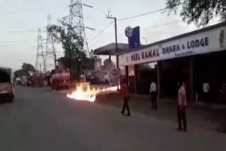 Fire in car parked at petrol pump