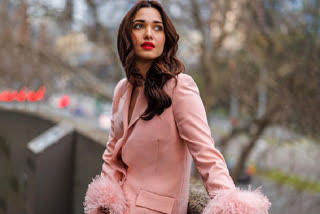 Tamannah Bhatia pink pant suit