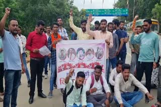 protest over road accident in Jagdalpur