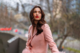 Tamannah Bhatia pink pant suit photos