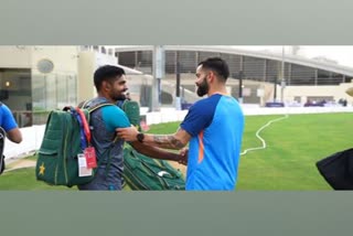 virat kohli meets babar azam