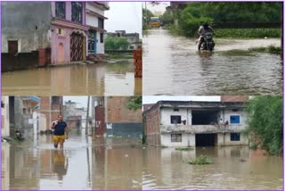 खतरे के निशान के ऊपर बह रही बनारस में गंगा.