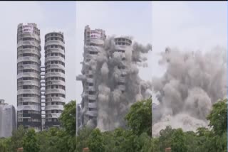 demolition of twin towers completed in noida uttarpradesh