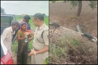 elderly couple injured in a road accident at raichur