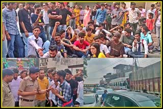 ABVP did traffic jam in Nahan