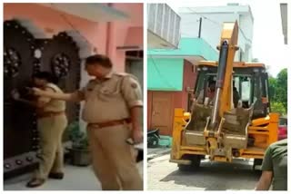 Woman got admitted to house with the help of bulldozer in Bijnor