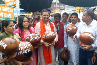 BJP Jan Akrosh march in Ranchi