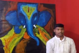 Puri student Ayush celebrated Ganesh Puja by reverse speed painting