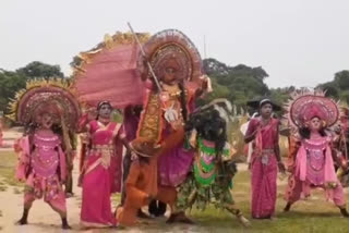 Purulia Chhau Artist practicing for their upcoming shows