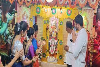 Gauri idol installation at home in shimogga