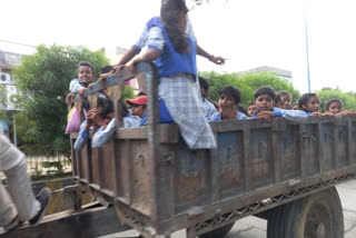 Mandsaur Student in Tractor