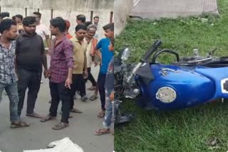 Dhanbad Road Accident Youth died after dumper and bike collision
