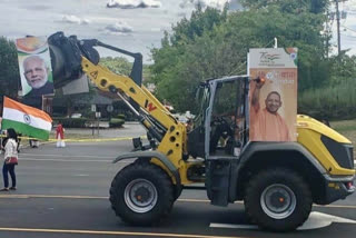 bulldozer display at India Day Parade in New Jersey