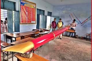 Himachal: Innovative teacher makes 20 ft long pen at Nahan school