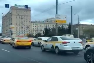 yandex cab hacked in moscow russia.