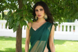 Mouni  in Green Saree