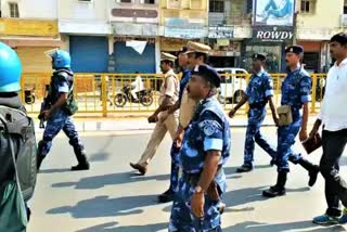 پرانا شہرحیدرآباد میں پولیس کا روٹ مارچ