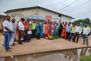 protest of BJP Mahila Morcha in Gaurela