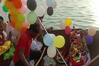 Boating to Lord Radha Krishna in Rajnandgaon