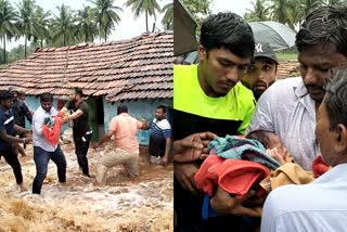 Heavy rain in Gokak: 12 day old Baby  trapped in flood, rescue of Baranti is exciting!