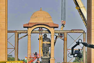 Netaji statue in Delhi with Telangana granite