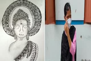 Renu Khatun of Ketugram painting with her left hand