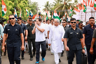 bharaty jodo yathra day two  bharaty jodo  starts from kanyakumari agastheeshwaram  Padyatra  Rahul Gandhi  Padyatra from Kanyakumari  bharat jodo yathra latest updates  bharat jodo yathra latest news today  latest news in kanyakumari  latest news in tamilnadu  ഭാരത് ജോഡോ  തെരഞ്ഞെടുപ്പില്‍ ബിജെപിക്കെതിരായ ആയുധം  രാഹുല്‍ ഗാന്ധി  ഭാരത് ജോഡോയുടെ രണ്ടാം ദിവസം  കന്യാകുമാരിയിലെ അഗസ്‌തീശ്വരം  ഭാരത് ജോഡോ ഏറ്റവും പുതിയ വാര്‍ത്ത  കന്യാകുമാരി ഇന്നത്തെ പ്രധാന വാര്‍ത്ത  ഇന്നത്തെ പ്രധാന ദേശീയ വാര്‍ത്ത  latest national news