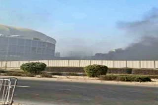 Asia Cup 2022 IND vs AFG  मैच से पहले दुबई स्टेडियम के बाहर लगी आग  Fire breaks out outside Stadium ahead of match