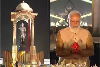 pm-modi-unveils-28-ft-statue-of-netaji-subhas-chandra-bose-near-india-gate
