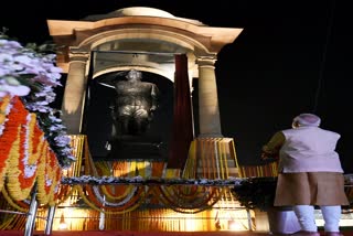 PM Modi inaugurates kartavya path subhash chandra bose statue central vista photos