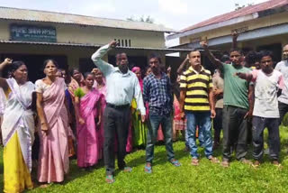 protest for school amalgamation in amguri