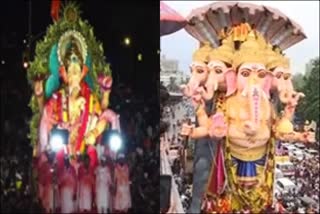 immersion-procession-of-the-lalbaghcha-raja and khairatabad-ganesh