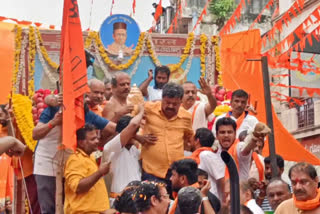 Hindu organization Mahamandal Ganpati  Ganpati procession held peacefully in Shivamogga  Hindu organization Mahamandal Ganpati procession  ಹಿಂದೂ ಸಂಘಟನ ಮಹಾಮಂಡಲದ ಗಣಪತಿ  ಗಣಪತಿ ರಾಜಬೀದಿ ಉತ್ಸವ  ಗಣಪತಿ ರಾಜಬೀದಿ ಉತ್ಸವ ಶಾಂತಿಯುತ