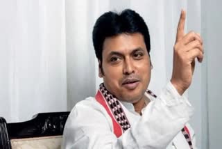 Former Tripura CM Biplab Deb has been named as BJP candidate for Rajya Sabha by-electionsEtv Bharat