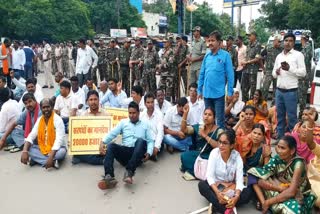 chhattisgarh sarpanch union protest in raipur