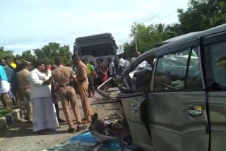 dindugal Car accident  dindugal accident  ദിണ്ഡിഗല്‍ വാഹനാപകടം  പണൈപ്പട്ടി  തിരുവനന്തപുരം ചാല  കുര്യാത്തി റൊട്ടിക്കടമുക്ക്