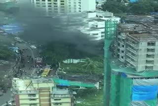 FIRE BREAKS OUT IN THE PRABHADEVI AREA OF MUMBAI