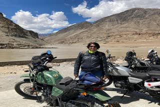 54 year old Udupi woman achieved to bike across 900-km Himalayan route