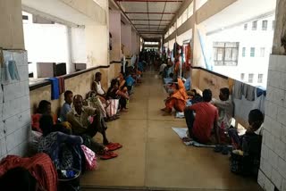 patients treatment on ground at RIMS in Ranchi
