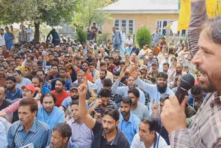 PDD Employees Protest In Bijbehara