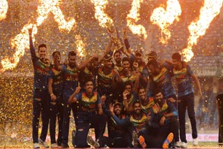 UAE Sri Lankan cricketers celebrate their victory